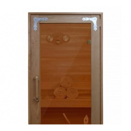 Дверь для бани ComfortProm 700х1900 деревянная со стеклом, бронза прозрачная