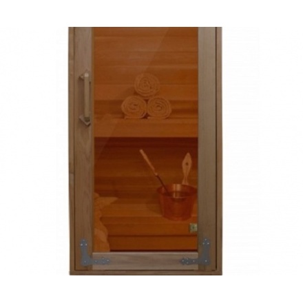 Дверь для бани ComfortProm 800х1900 деревянная со стеклом, бронза прозрачная