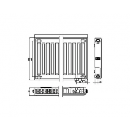 Радиатор стальной Kermi Therm X2 Profil-Ventil 500х1100