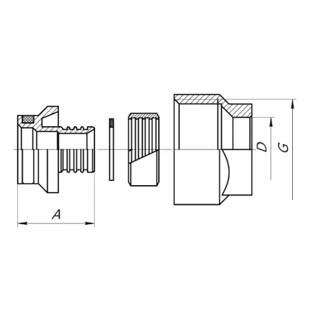 Фитинг коллекторный обжимной (евроконус) 3/4 AQUALINK 