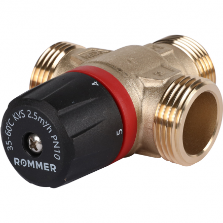 Термостатический смесительный клапан ROMMER 1 HР 35-60°С KV 2,5