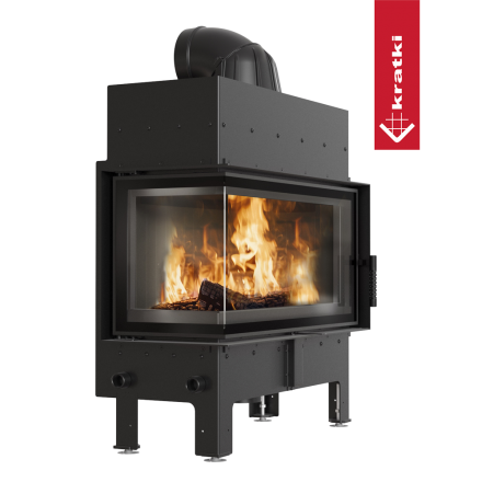 Каминная топка Kratki FLOKI L левая 12кВт O200 черный thermotec