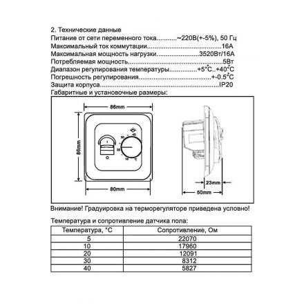 Терморегулятор Lavita RTC 70.26 (3.5kW)