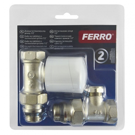 Термостатический комплект 1/2" прямой Ferro ZTB01