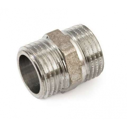 Ниппель латунный 1" с наружной резьбой хром GENERAL FITTINGS (260000C101000H)