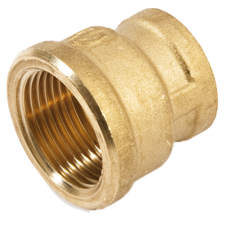 Муфта латунная 1/2"х3/8" переходная с внутренней резьбой GENERAL FITTINGS (260047H040300A)